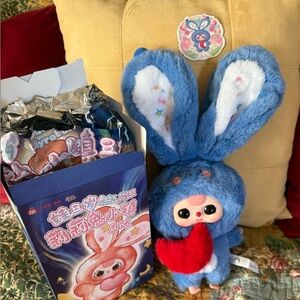 Baby Three Lily Rabbit Town V3 Plush Pendant - Authentic - Confirmed Blue